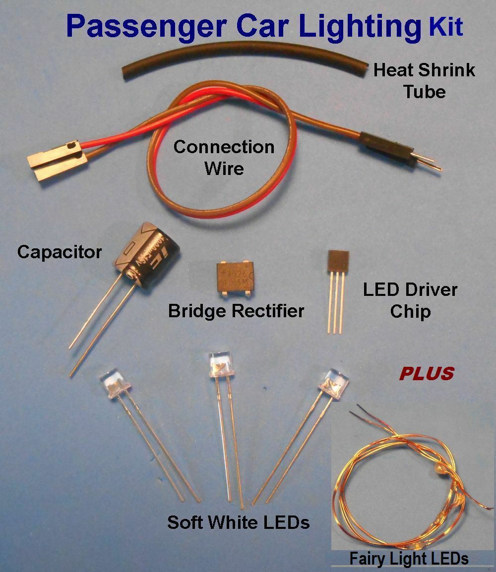 Complete HO Passenger car lighting system kit with Electric Pickup