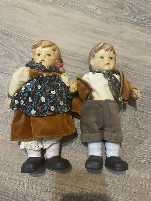 Vintage Goebel Oumlet HANSEL GRETEL Bisque Porcelain Dolls Hummel Type
