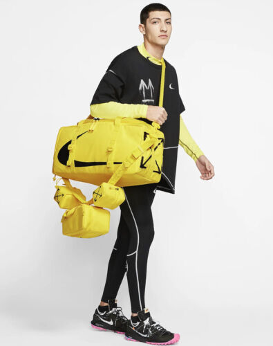 OFF WHITE X NIKE DUFFLE/WAIST BAG COMBO OPTI YELLOW VIRGIL ABLOH USED TWICE - Picture 1 of 12