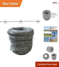 Heavy-Duty Barbed Wire Fence: 16 Gauge 4 Pt. - Rust Resistant - Outdoor Use