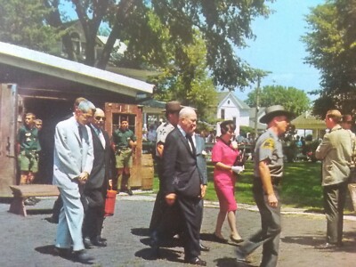 VTG Postcard. Ike and Mamie at the dedication of Herbert Hoover's birthplace, IA