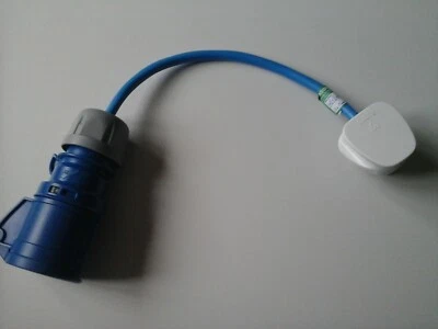 A1 ELECTRICS 240v PAT Testing Lead Adaptor 13amp Plug to 16 Amp socket ( caravan hook up )!