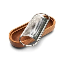 Kings County Tools Stainless Steel Cheese Grater | Integrated Cherry Wood Ser...