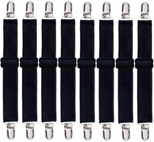 Korlon 8 Pack Bed Sheet Straps, Adjustable Fitted Sheet Straps Clips, Heavy Duty