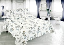 Printed Stitching Bedspread Coverlet Bedding Quilt Set, Bird and Leaves Queen