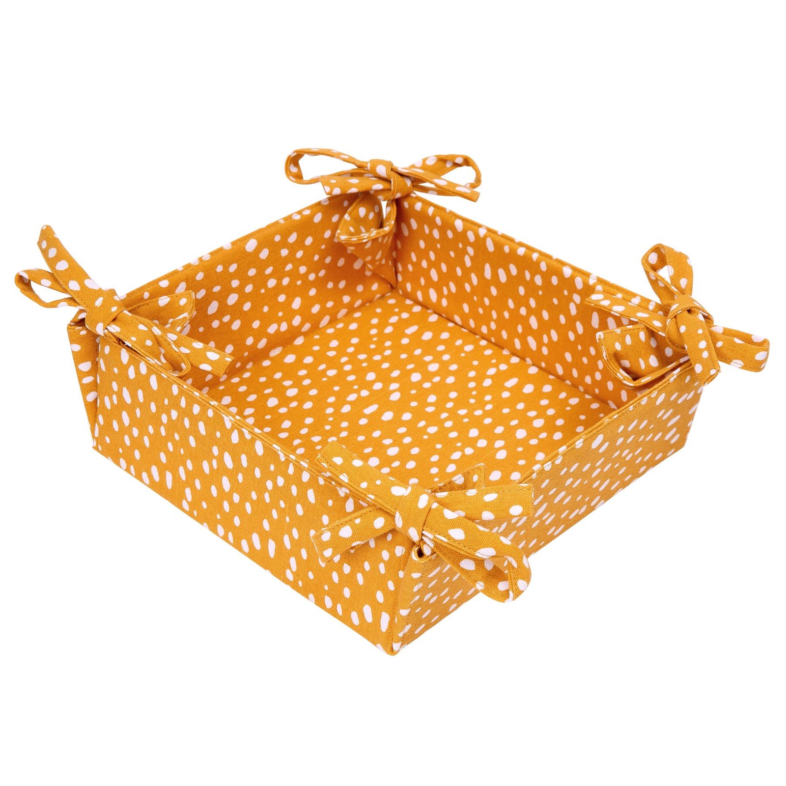 Dexam Sintra Spotted Recycled Cotton Collapsible Bread Basket - Ochre