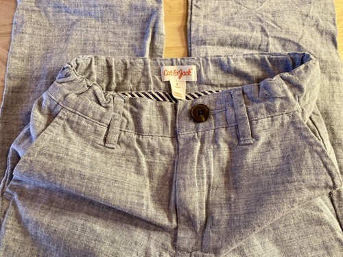Cat & Jack Blue Searsucker Material Adjustable Waist Boys Sz 5 Easter Preppy - Picture 6 of 11