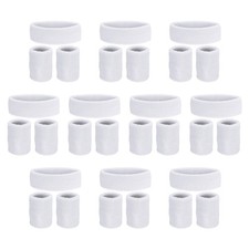 10 Set/30Pcs Sweatbands Headband Wristband Sweat White