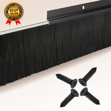 4-Pack Garage Door Brush Seal Black Bottom Sweep Roll-Up Door Stripping 2.80"