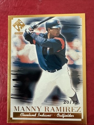 2001 Pacific Private Stock - Manny Ramirez #35 Gold Portraits /75