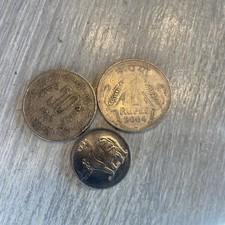 India 1985 50 Paise, 1992 25 Paise, 2004 Rupee- 3 Coins
