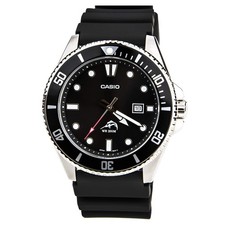 Casio Men's Watch Sports Japanese Quartz Black Dial Rubber Strap Dive MDV106-1A