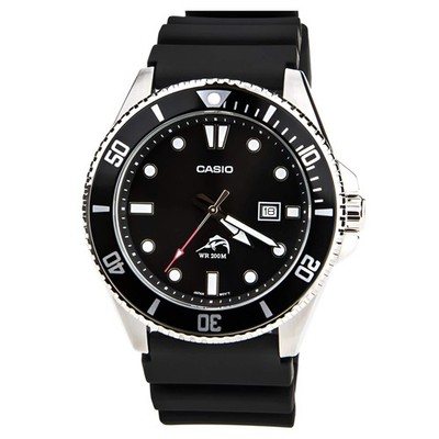 Casio Men's Watch Sports Japanese Quartz Black Dial Rubber Strap Dive MDV106-1A