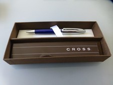 Cross Century II Medallist Blue Lacquer Chrome Ballpoint Pen, new in box