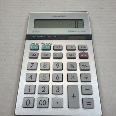 Sharp Elsimate EL-334M 10 Digit Twin Power Solar Desk Basic Tax Rate Calculator 