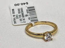 Giani Bernini Cubic Zirconia Stone Ring 18k Gold-Plated Sterling Silver, Size 7