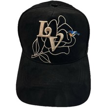 “The Champions Bloom” Embroidered LV Black Suede Adjustable Hat-VGK Aces Lion