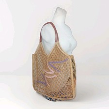 Open Knit Crochet Straw Market Shopping Beach Pool Towel Bag Purse Tote