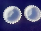 Vintage Hazel Atlas Milk Glass Sunflower Trinket Dish Set Of 2