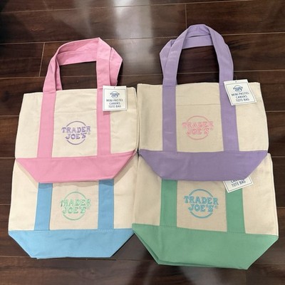 NWT bundle Of 4 Pastel Canvas Mini Tote Bag
