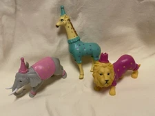 Ankyo Zoo Party Animals Playset Cake topper Lit Of  3 Elephant Tiger Lion