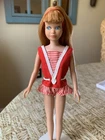 Vintage #950 Barbie SKIPPER Doll RED TITIAN Hair Headband Swimsuit SHINY