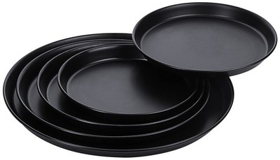 Contacto Pizzablech 14-60 cm aus 0,7 mm Schwarzblech mit gebördeltem Rand
