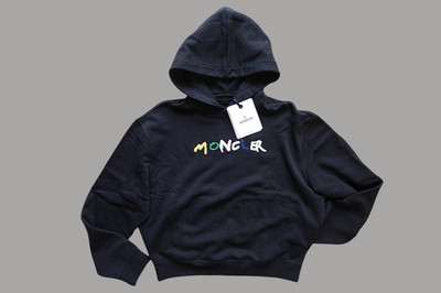 Moncler Hoodie Schwarz Gr. S Kapuzenpullover Hoody Black Logo Schriftzug