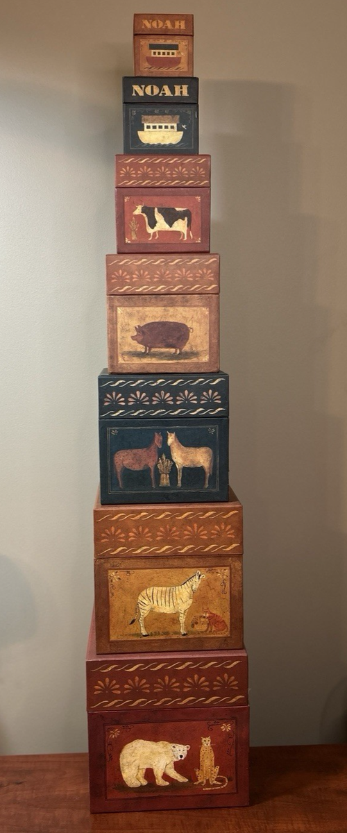 Bob's Boxes Noah's Peaceable Kingdom Set of 7 Nesting Boxes | eBay