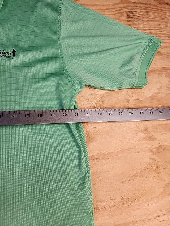 Polo ligero de golf Byron Nelson Championship Logo verde Izod Chill grande para hombre Foto 3 de 4