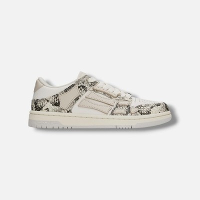 Amiri Men's Beige Snake-Embossed Skel-Top Low Sneakers Shoes Size EU:47 US:14
