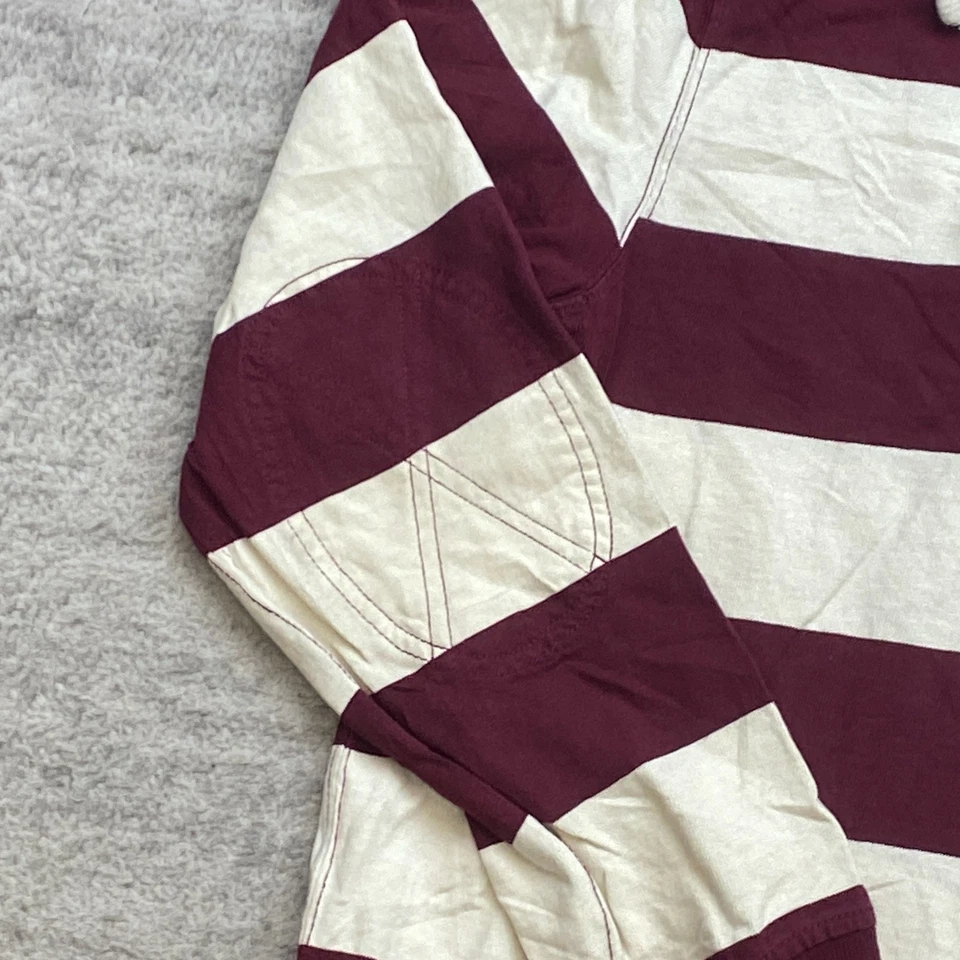 VTG Polo Ralph Lauren Rugby Hoodie Large Red Purple Pony Padded Collar RLPC 90s - Image 4 of 4