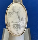 Vintage Sterling Silver White Howlite Navajo Ring Size 6.5