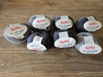 Lot de 7 Pelotes De Laine KATIA DEGRADE SUN - Photo 1/2