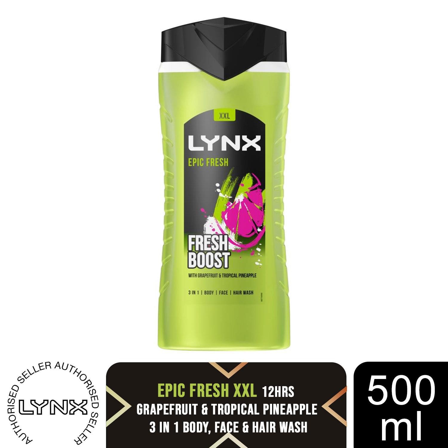 Lynx Epic Fresh Shower Gel Grapefruit & Tropical Pineapple Scent, 500ml