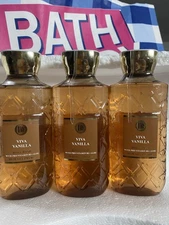 3 New VIVA VANILLA BATH & BODY WORKS SHOWER GEL BODY WASH