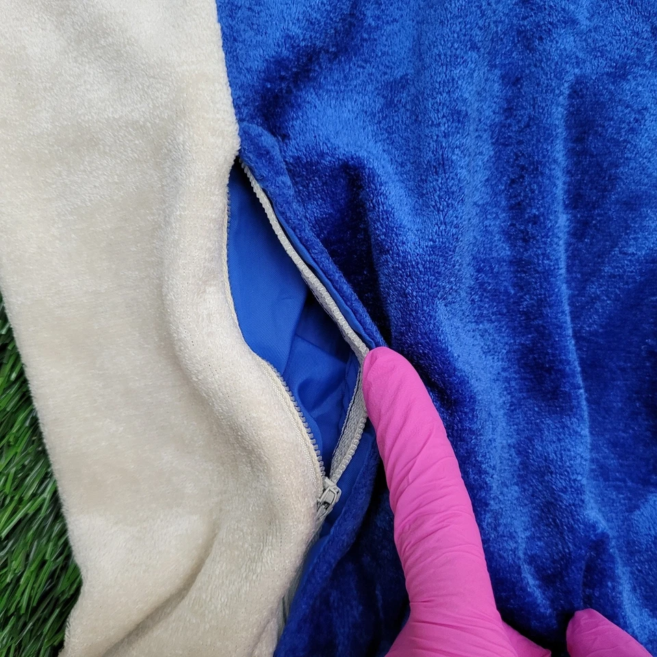 Chaqueta de Pista Olímpica LEVIS Vintage Años 80 Grande 21x24 Hecha en EE. UU. Terciopelo Azul Blanco Foto 3 de 4