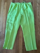 Vintage Jams World Size M 100 Linen Cropped Pants Drawstring Waist Pockets