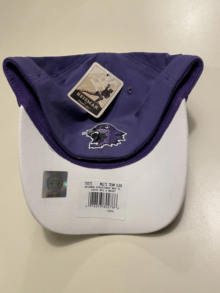 Rebook Embroidered Kansas State Wildcats Hat Mens OSFA NWT Purple/White - Image 3 of 4