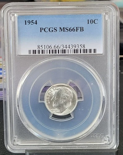 1954 Roosevelt Dim   PCGS MS 66 FB  Blast White !!