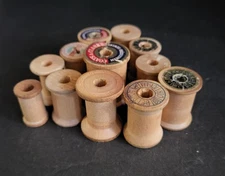 Vintage Wooden Spools EMPTY Lot Of 12 Spools
