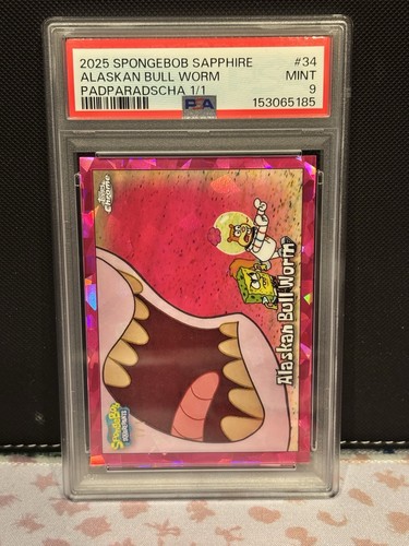 2025 Topps SpongeBob Sapphire Alaskan Bull Worm Padparadscha /1