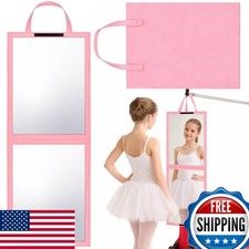 GlikCeil Foldable Portable Full Length Mirror Pink 33.5" x 13.4"