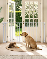 23.8"-60.6" Extra Wide Baby Gate for Stairs, Metal Pet Dog Gate for Doorways Ind