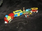 Vintage Fisher Price Circus Train 4 Cars + 5 Animals + 3 People GOOD SHAPE! DR