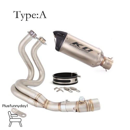 For Kawasaki Ninja 650 Z650 2017-2023 Complete Exhaust System Muffler Front Pipe - Picture 3 of 9