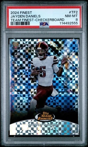 2024 Topps Finest Jayden Daniels Team Finest Checkerboard PSA 8