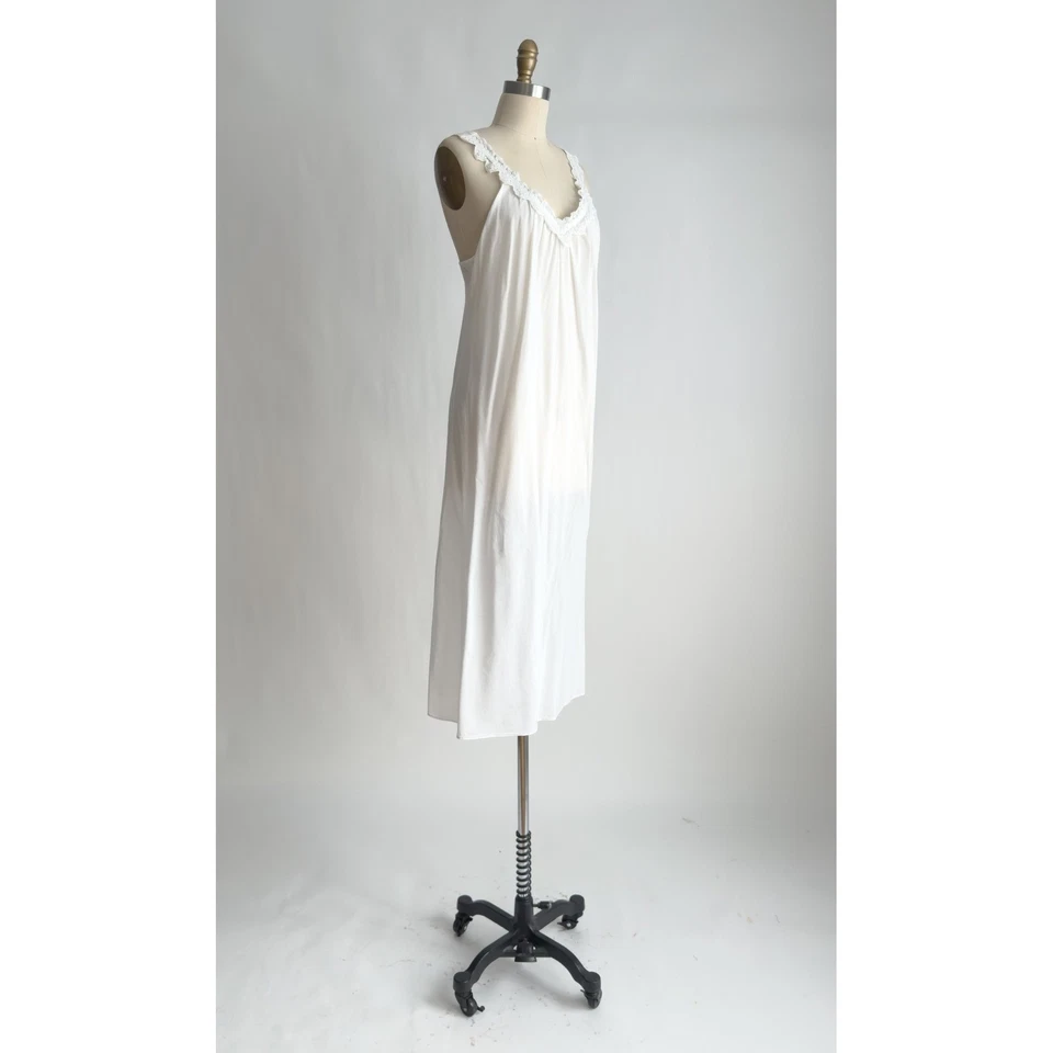 Jones New York Años 90 De Colección Blanco Algodón Camisón Chemise Foto 4 de 4