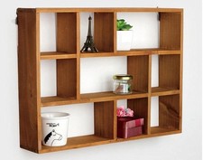 Shadow Box Display Shelf, Wall Mounted Wooden Hanging Shelf Brown 