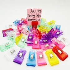 80 PCS Medium Size Sewing Clips 9 Bright Colors Quilting Clips, Multipurpose Fab